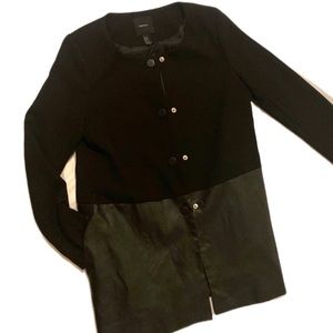 Forever 21 black with faux leather bottom jacket/blazer